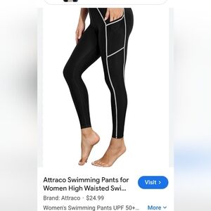 Attraco swim pants ,alblack with white trim size Small